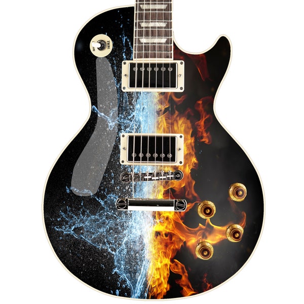 Guitar, Bass or Acoustic Skin Wrap Laminated Vinyl Decal Sticker The Fire Water GS68