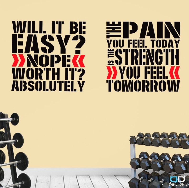 2 Pro Gym Exercise Spinning Class Wall Decal Quotes Great Etsy