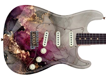 Guitar Vinyl Wrap Skins The Swirling Marblescape Laminated Vinyl Print for Guitars or Bass