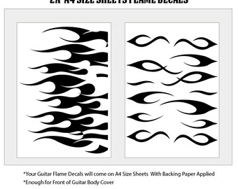 Buy Custom Guitar Hod Rod Flame Sticker Decals Fits All Guitars