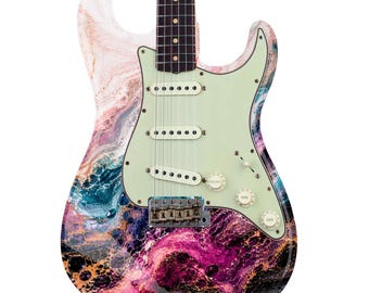Guitar Skin Wraps The Abstract Fluid Art Laminated Airlease Vinyl Print for Guitars or Bass