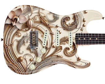 The Art Nouveau Guitar Cover Skin Wrap - Laminated Printed Vinyl Sticker Decal - Fits most Guitars and Basses.