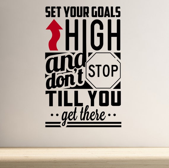 Motivational gym poster print SET YOUR GOALS HIGH AND DONT STOP UNTIL YOU GET