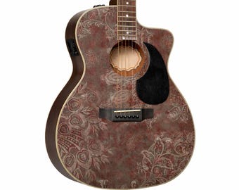 Acoustic/Electric Guitar Skin Wrap Vinyl Decal Sticker 'Vintage Floral' GS150