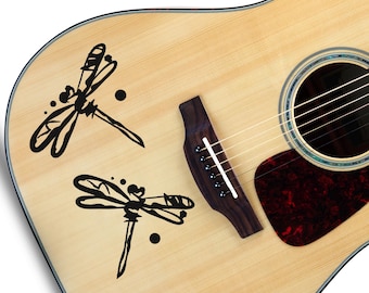 The Dragonfly Pair Custom Guitar Sticker Decals for Guitars, Basses & Musical Instruments,colour options.