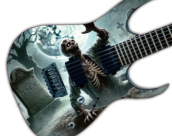 Guitar or Bass 'Night of the Dead' Horror Fan Custom Skin Wrap - Laminated Printed Vinyl Sticker Decal