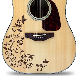 Benutzerdefinierte Gitarren-Aufkleber Vine of Life Aufkleber Gitarren, Bässe und Musikinstrumente, 20 Farboptionen.