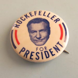 Vintage Nelson Rockefeller 1964 Presidential Campaign Button Free Shipping