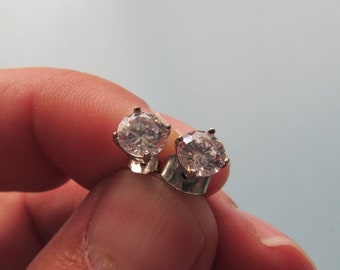 Vintage Faux Diamond Stud Post Earrings Free Shipping