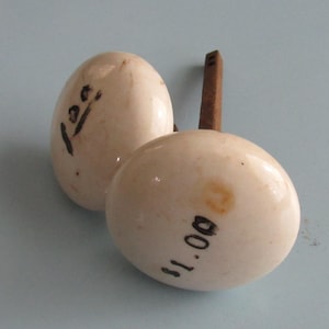 Pair of Vintage White Porcelain Door Knobs Free Shipping