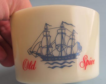 Vintage Old Spice Milk Glass Shaving Mug Shulton Free Shipping