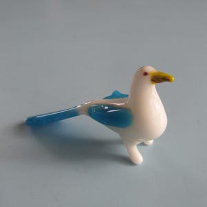 Vintage Hand Blown Art Glass Seagull Bird Free Shipping
