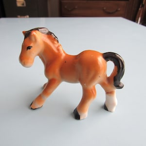 Vintage Porcelain Horse Figurine Japan Free Shipping