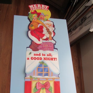 Vintage Christmas Wall Door Decoration Santa Claus Chimney Free Shipping