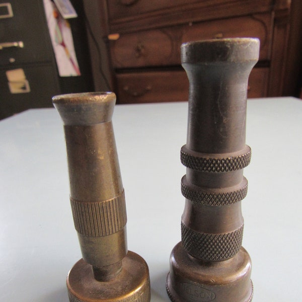 Lot of 2 Vintage Brass Garden Hose Nozzles Nelson Free Shipping