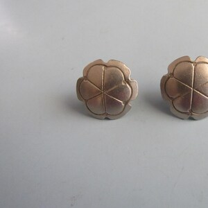 Vintage Silver Tone Floral Pierced Earrings Free Shipping