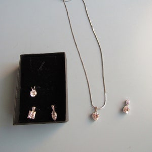 Vintage Silver Tone Chain Necklace with 5 Pendant Options Free Shipping