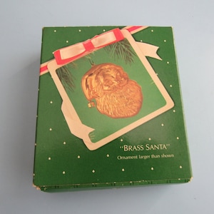 Vintage Hallmark Keepsake Ornament Brass Santa 1983 Free Shipping