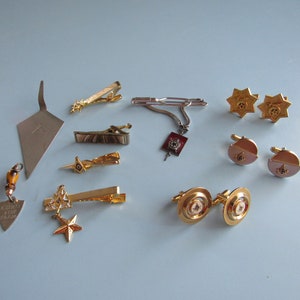 Vintage Masonic Cuff Links, Tie Bars & More Free Shipping