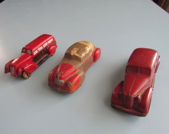 Lot of 3 Vintage Rubber Cars Auburn Free Shipping