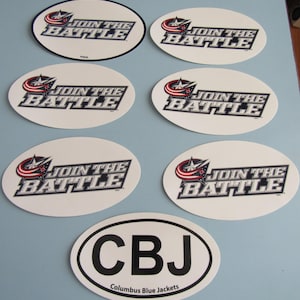 Lot of Vintage Columbus Blue Jackets Stickers Join the Battle Free Shipping