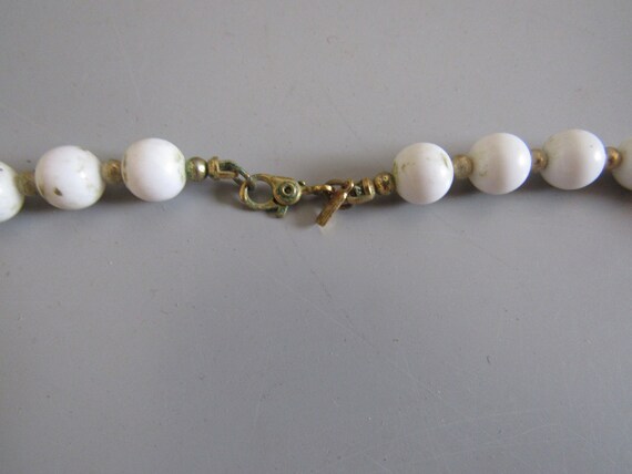 Monet white bead necklace deals