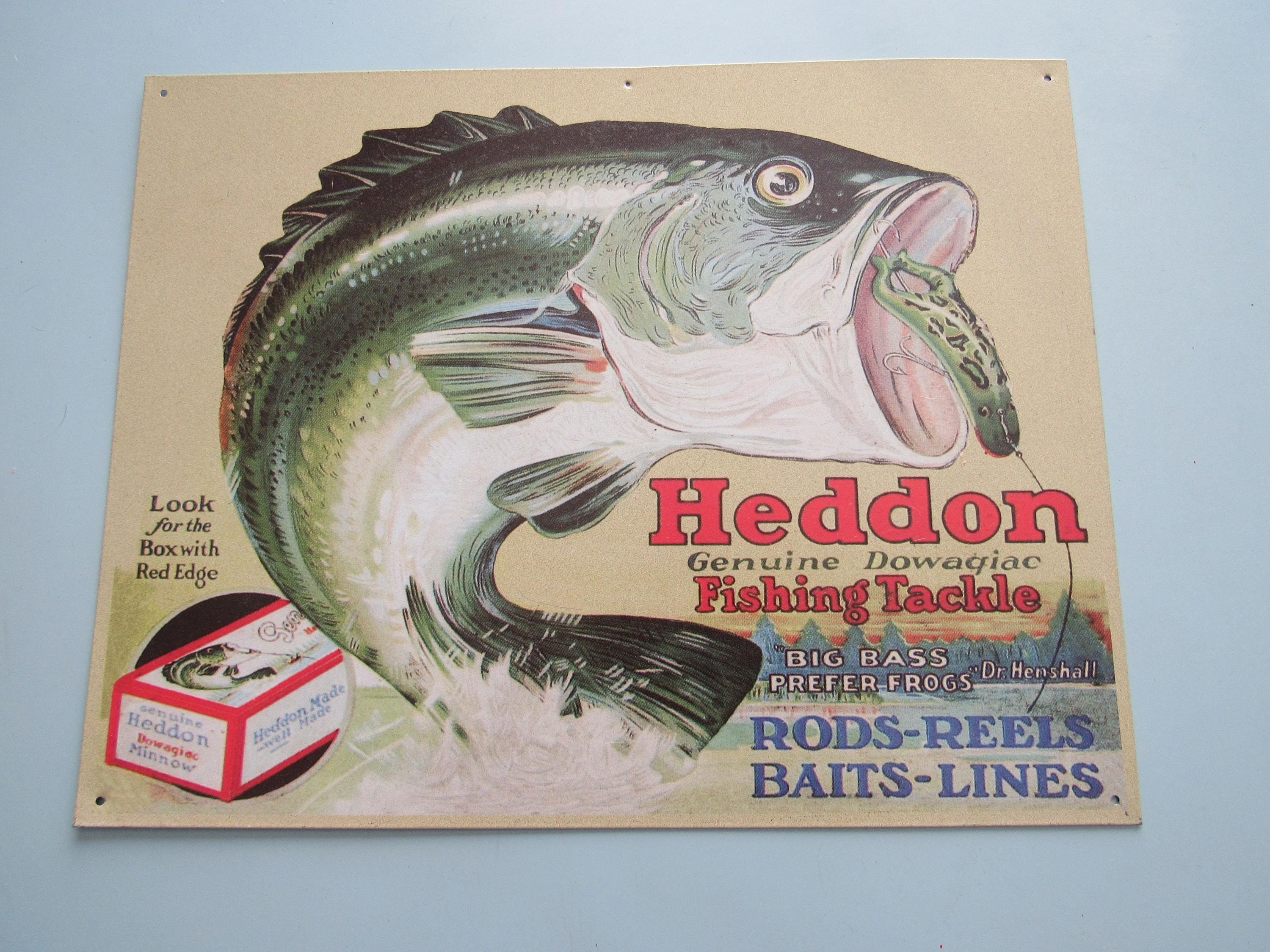 Heddon Fishing Sign - Etsy