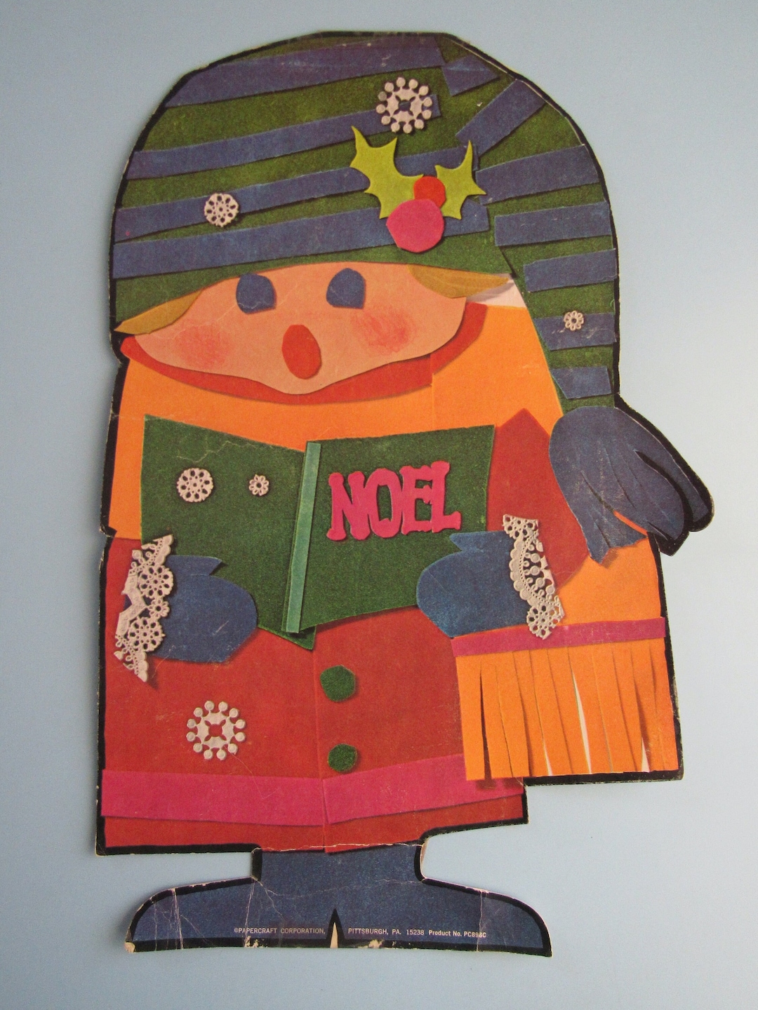 Vintage Christmas Wall Door Decoration Caroler Papercraft Free Shipping ...
