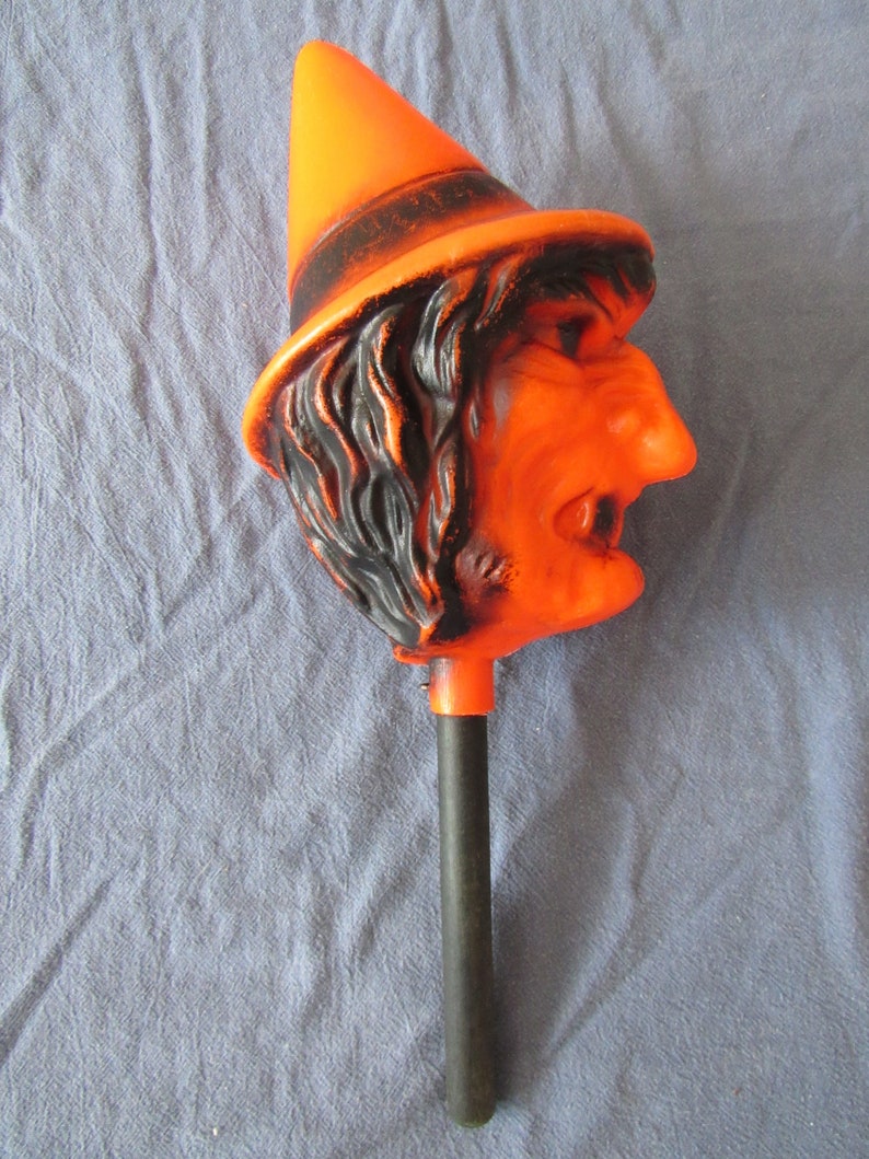Vintage Witch Blow Mold Halloween Rattle Free Shipping Etsy