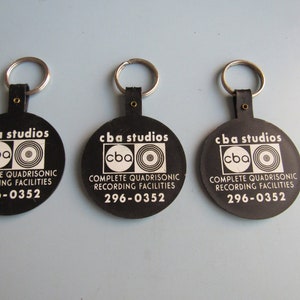 Lot of 3 Vintage CBA Studios Record Key Rings Keychains Free Shipping