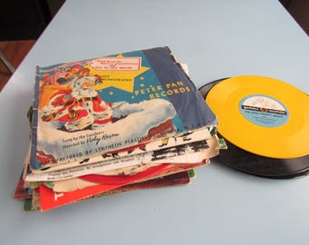 Lot of 21 Vintage Children's Records Christmas, American Tail, Peter & the Wolf Free Shipping