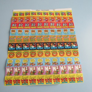 Vintage Kellogg&#39;s Fun Stamps Full Sheet 1980s Free Shipping