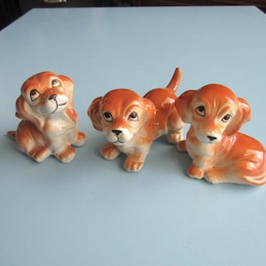 Lot of 3 Vintage Porcelain Dog Figurines Free Shipping