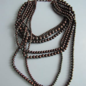 Vintage Chunky Multi-Strand Beaded Necklace Free Shipping