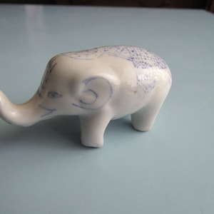 Vintage Porcelain Elephant Figurine Free Shipping