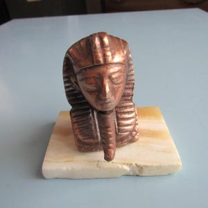 Vintage Copper Pharaoh Figurine Paperweight Free Shipping