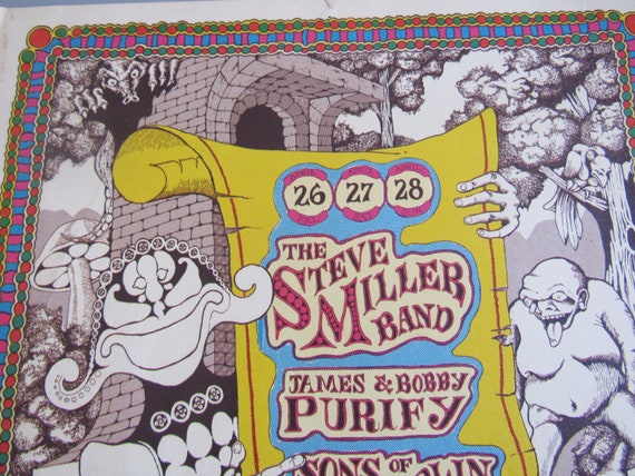 Vintage Steve Miller Band Carousel Ballroom Poster by Rick Shubb