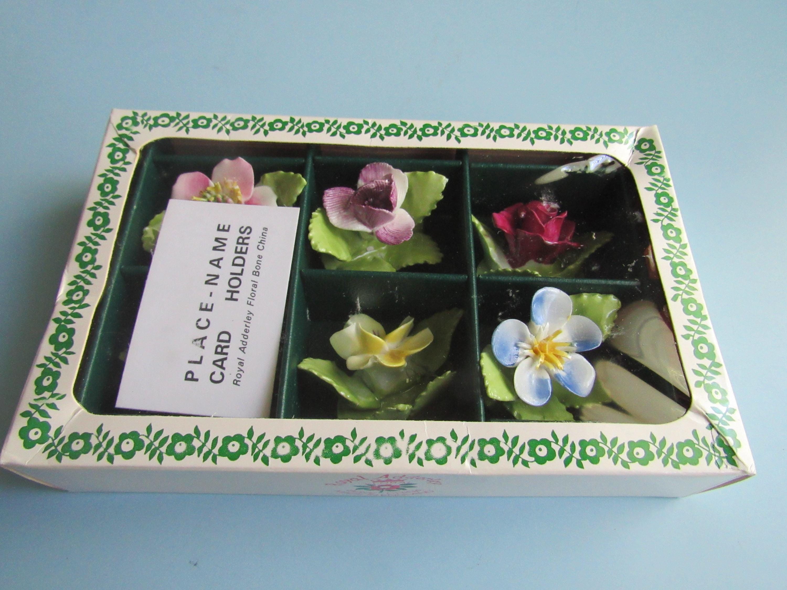 Vintage Royal Adderley Bone China Floral Place - Name Card  display picture 3
