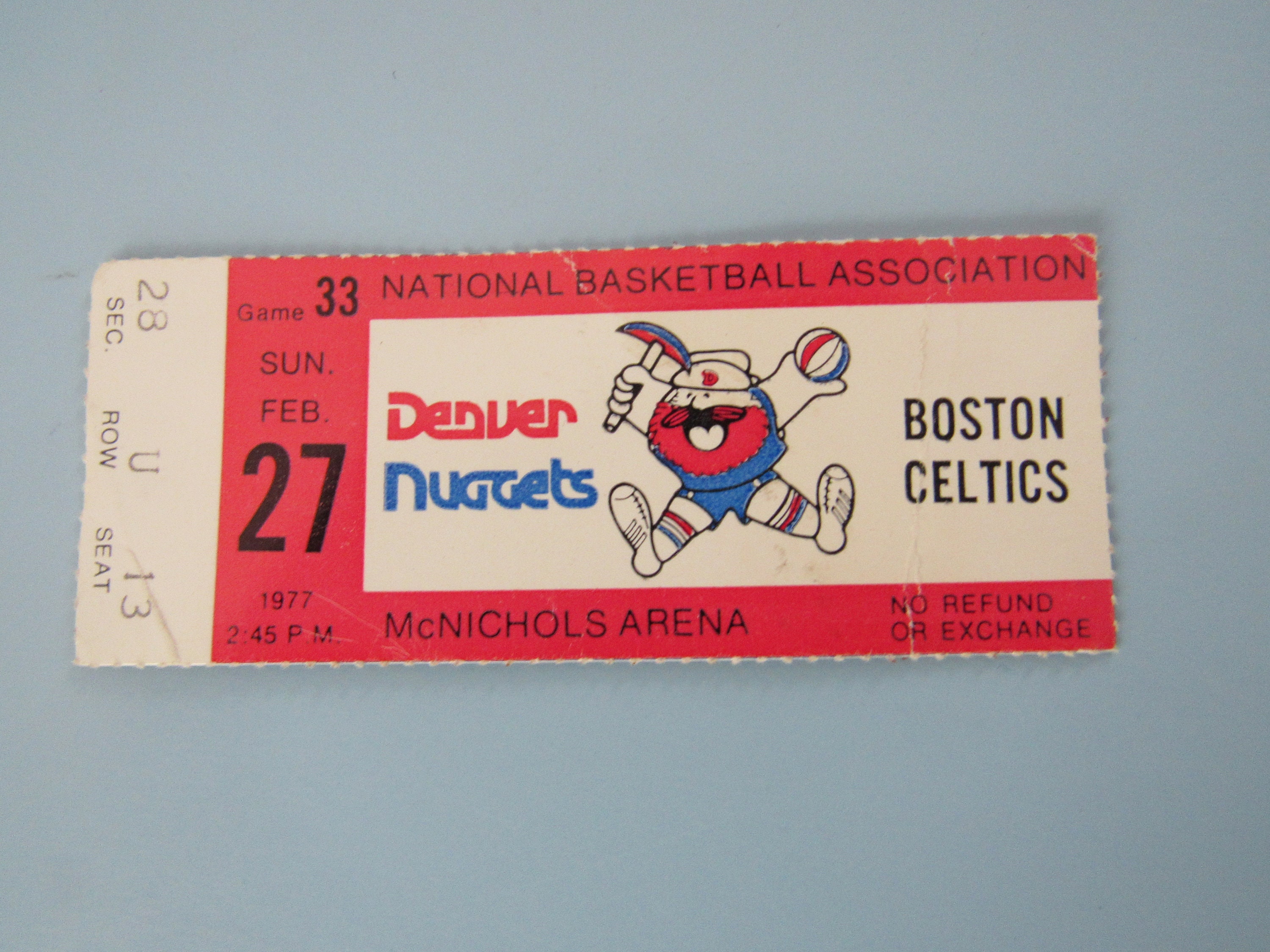 1976 denver nuggets vintage ticket stub art - Row One Brand
