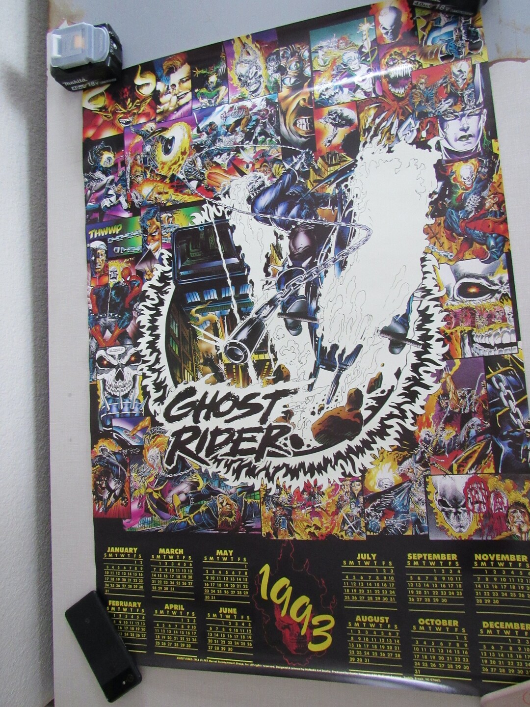 Vintage Marvel Comics Ghost Rider 1993 Calendar Poster Free Shipping - Etsy