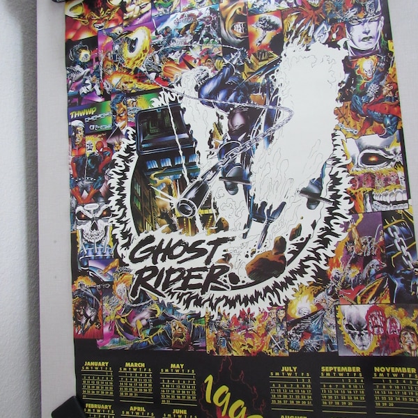 Vintage Marvel Comics Ghost Rider 1993 Calendar Poster Free Shipping