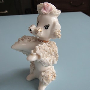 Vintage Ceramic Spaghetti Poodle Figurine Free Shipping