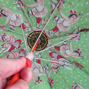 Vintage Child-Sized Asian Themed Parasol Umbrella Free Shipping image 6