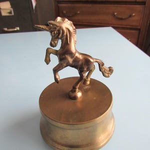 Vintage Brass Unicorn Music Box Free Shipping