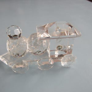 Vintage Crystal Train Engine Figurine Free Shipping