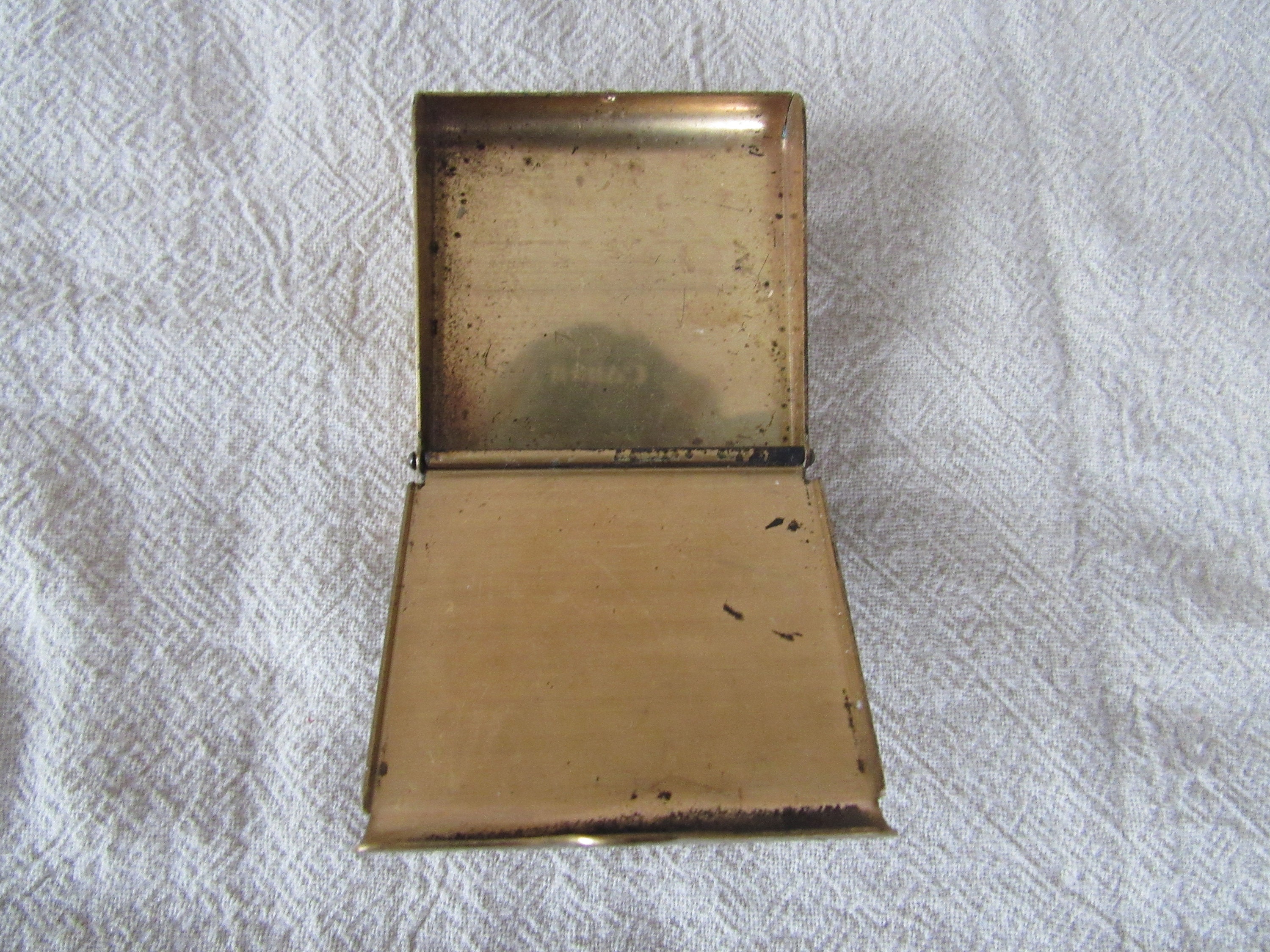 Vintage Brass & Floral Porcelain Matchbook Holder Case Free Etsy
