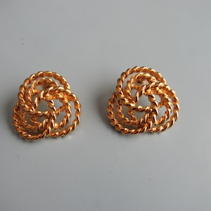 Vintage Gold Tone Knot Post Earrings Free Shipping