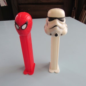 Lot of 2 Vintage Pez Dispensers Stormtrooper & Spider-Man Free Shipping