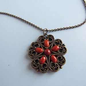 Vintage Bronze Tone Pendant Necklace Free Shipping