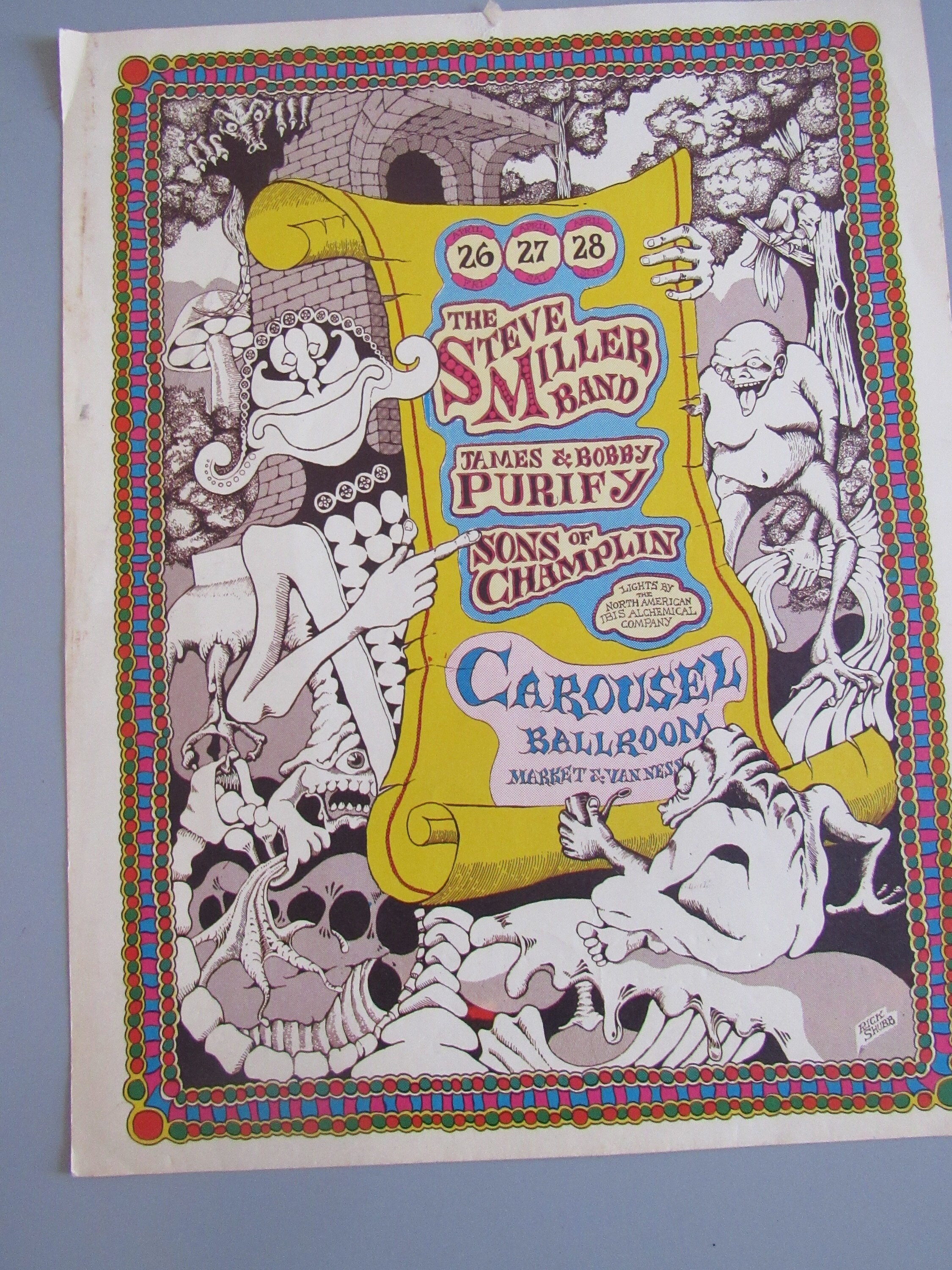 Vintage Steve Miller Band Carousel Ballroom Poster by Rick Shubb